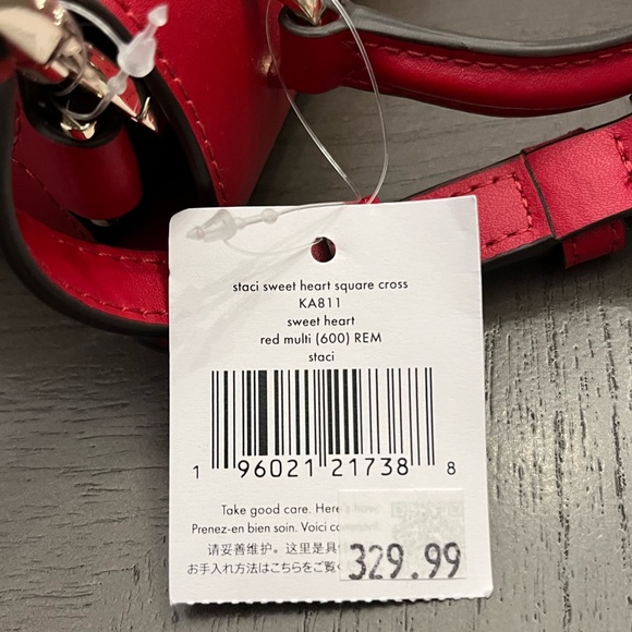 Kate Spade Red Staci Sweet Heart Square Crossbody Bag  NWT - Picture 7 of 8